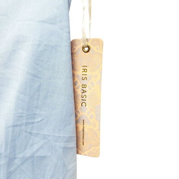 Light Blue Womens Off-Shoulder Blouse With Bow Tie Details & 3/4 Sleeves Size M - Picture 12 of 15